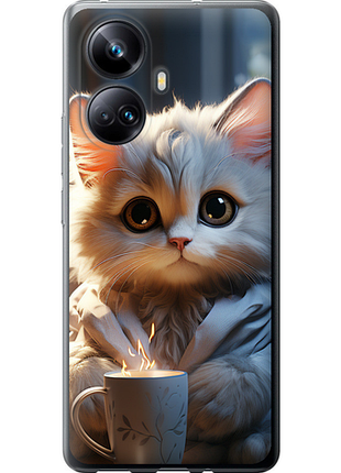 Чохол на realme 10 pro plus білий кіт "5646u-2944-851"