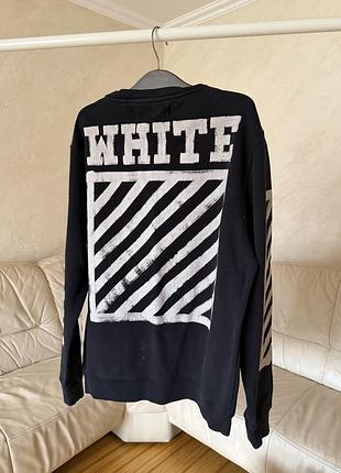 Світшот від бренду off-white  (модель серии brushed diagonal с крупной надписью «white»
