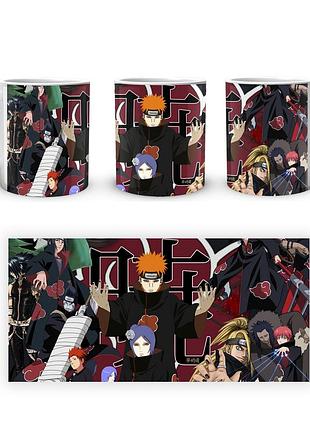 Кружка geek land белая наруто naruto акацуки коллаж na.02.336