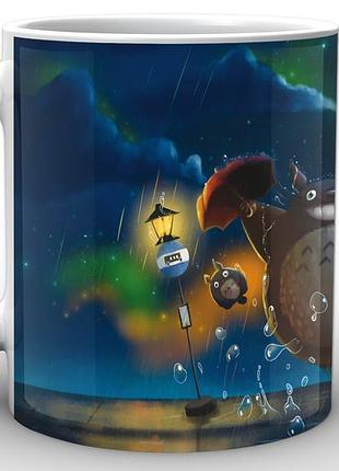 Кружка geek land белая мой сосед тоторо my neighbor totoro прогулка под дождем nt.02.020