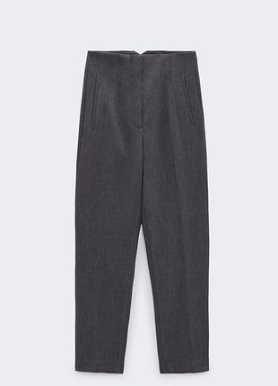 Сірі базові брюки від zara, m 2
