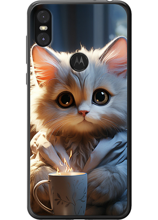 Чохол на motorola one білий кіт "5646u-1589-851"