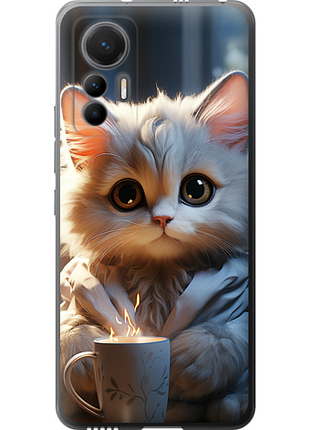 Чохол на xiaomi 12 lite білий кіт "5646u-2579-851"