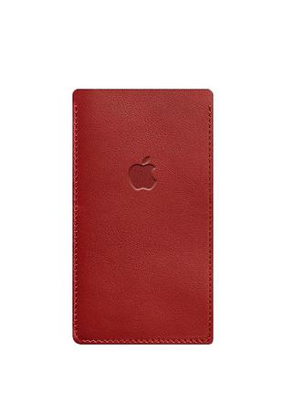 Кожаный чехол для iphone 11 красный 4