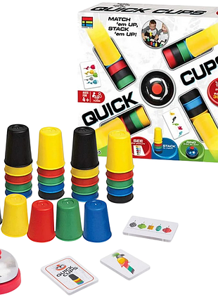 Настільна гра дитяча "quck cups" логічна, змагальна на швидкість для компанії дітей та дорослих