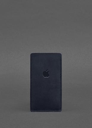Кожаный чехол для iphone 13 синий crazy horse