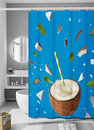 Шторка для ванны из полиэстера водонепроницаемая bathlux 180x180 см с кольцами, занавеска для ванной комнаты