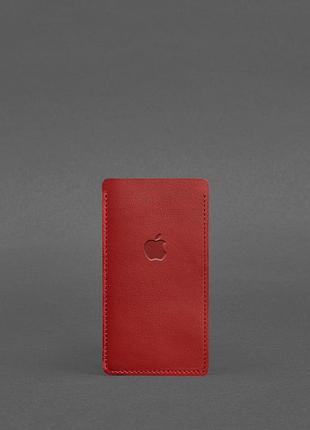Кожаный чехол для iphone 12 красный