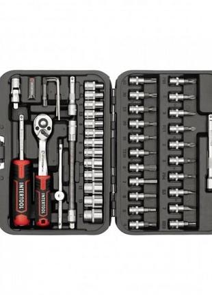 Набор инструментов 46 ед. storm, 1/4", сr-v intertool et-8046 2