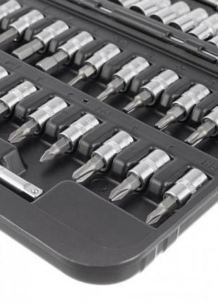 Набор инструментов 46 ед. storm, 1/4", сr-v intertool et-8046 5