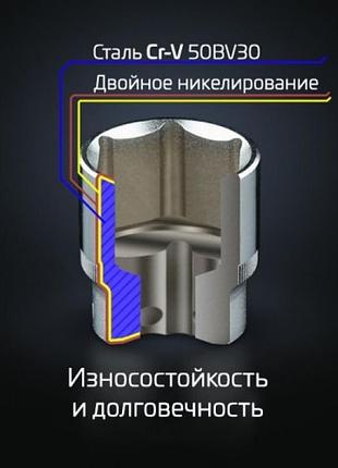 Набор инструментов 46 ед. storm, 1/4", сr-v intertool et-8046 9
