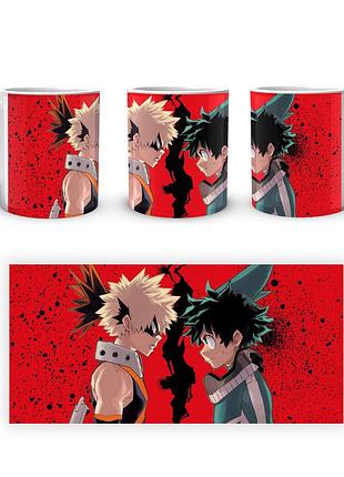 Кружка geekland моя геройская академия my hero academia бакуго и деку в профиль противостояние mha 02.522