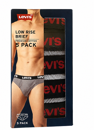 Мужские трусы levis с низкой посадкой, набор из 5 штук