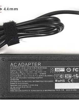 Блок питания для ноутбуков powerplant sony 220v, 16v 60w 3.75a (6.5*4.4)
