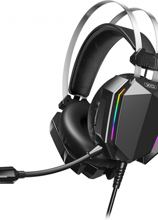 Наушники игровые xo ge-07 проводные с микрофоном и led rgb подсветкой черные