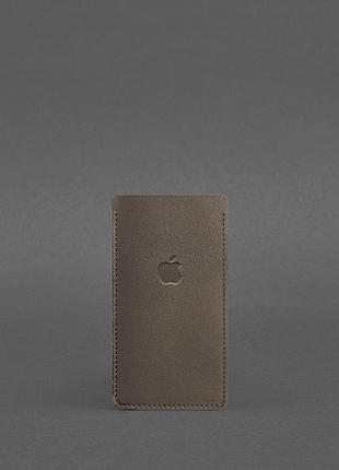 Кожаный чехол для iphone 12 темно-бежевый