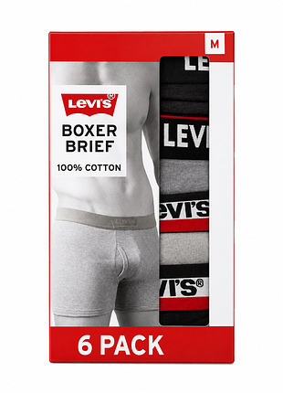 Мужские боксерские трусы levi's, набор из 5 штук