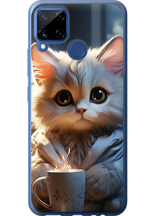 Чохол на realme c15 білий кіт "5646u-2063-851"