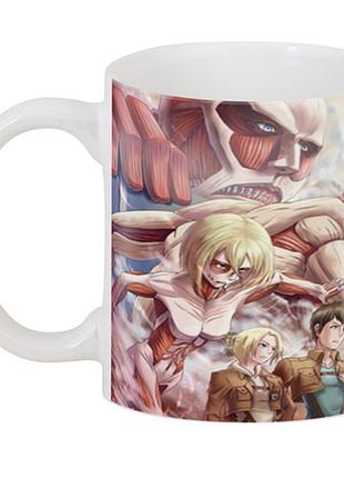 Кружка geek land белая атака титанов attack on titan неравный бой at.02.36
