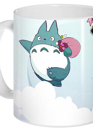Кружка geek land белая мой сосед тоторо my neighbor totoro на тучке nt.02.034