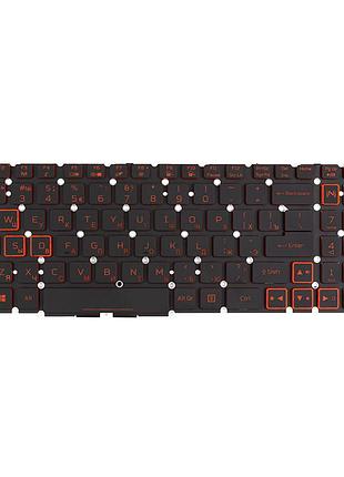 Клавиатура для ноутбука acer nitro 5 an515-56 черная, без фрейма, подсветка