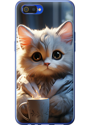Чохол на realme c2 білий кіт "5646u-1852-851"