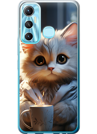 Чохол на infinix hot 11 білий кіт "5646u-2762-851"