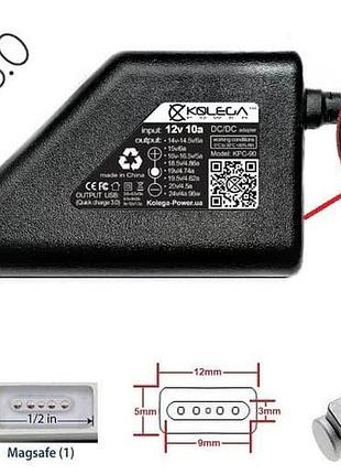 Блок живлення до ноутбука apple 16.5v 3.65a 60w magsafe 1 (kolega-power (авто)) 12 міс.гар.
