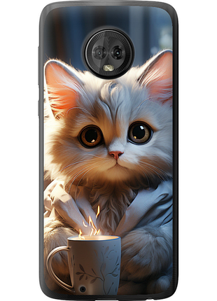 Чохол на motorola moto g6 білий кіт "5646u-982-851"