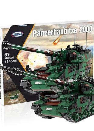 Конструктор детский.военная машина-танк panzerhaubitze 2000 сау на 1345 деталей