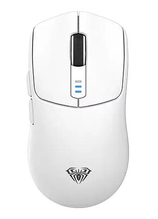 Мышь беспроводная игровая aula sc580 paw3325, 12000 dpi 2,4g+bluetooth white