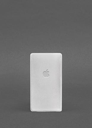 Кожаный чехол для iphone 12 белый