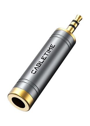 Аудіо адаптер cabletime 3.5 мм (m) - 6.3 мм (f) (cpa4g)