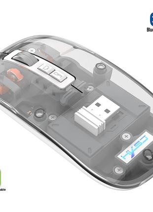 Мышь беспроводная, бесшумная hxsj т900 с аккумулятором 2,4g+bluetooth