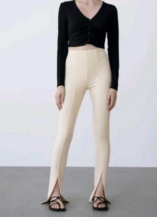 Стильні трендові брюки в рубчик zara, xs