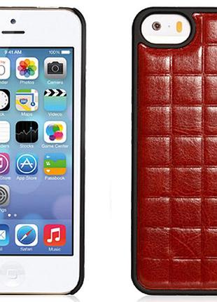Чохол xoomz для iphone 5/5s/5se pu grid brown (back cover) (xip501br)