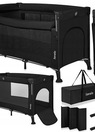 Кроватка-манеж lionelo ellen black carbon