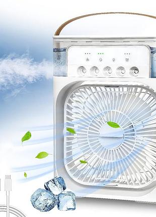 Настольный вентилятор с увлажнителем воздуха 4в1 air cooler fan usb белый переносной увлажнитель воздуха