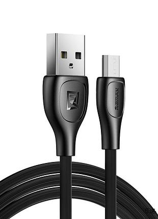 Кабель remax lesu pro usb 2.0 to microusb 2.1a 1m чорний (rc-160m-b)
