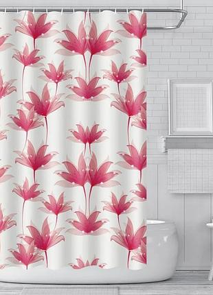 Шторка для ванны из полиэстера водонепроницаемая bathlux 180x180 см с кольцами, занавеска для ванной комнаты