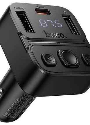 Автомобільний fm-трансмітер модулятор bluetooth mp3 hoco e87 delta 35 w, pd/qc, usb-c/2xusb-a