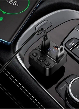 Автомобільний fm-трансмітер модулятор bluetooth mp3 hoco e87 delta 35 w, pd/qc, usb-c/2xusb-a 5