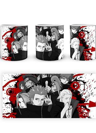 Кружка geek land белая наруто naruto антагонисты акацуки черно-белое na.02.588