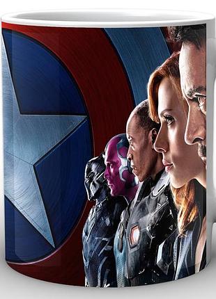 Кружка geekland белая captain america капитан америка команда ca.02.058