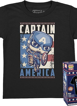 Набор funko pop марвел капитан америка marvel captain america с футболкой 4 см fp m ca ts l