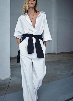 Белые брюки палаццо zara