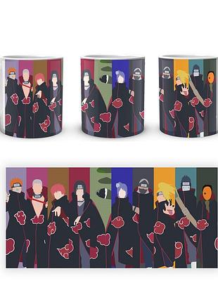 Кружка geek land белая наруто naruto акацуки силуэты na.02.339