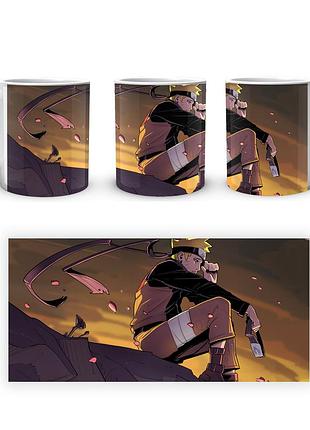 Кружка geek land белая наруто naruto сидит на обрыве ветер na.02.311