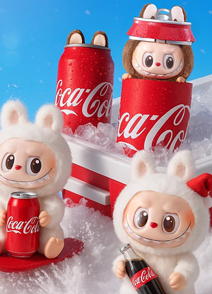 Лабубу кока-кола labubu coca-cola сюрприз м'яка іграшка, трендовий брелок the monsters coca-cola series