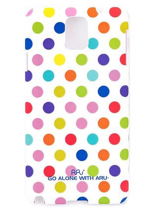 Чохол aru для samsung galaxy note 3 cutie dots white rainbow